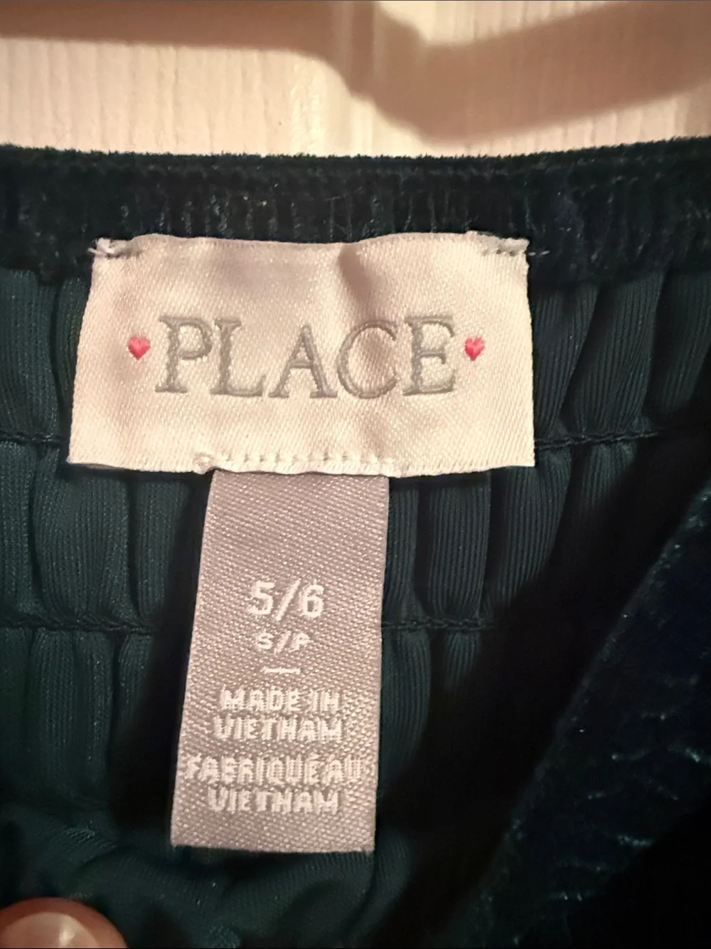 The Children's Place Emerald Velvet Smocked Jumpsuit Size 5/6